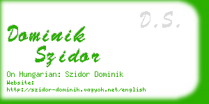 dominik szidor business card